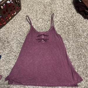 American Eagle Purple Criss Cross Front Peplum Babydoll Tank Top